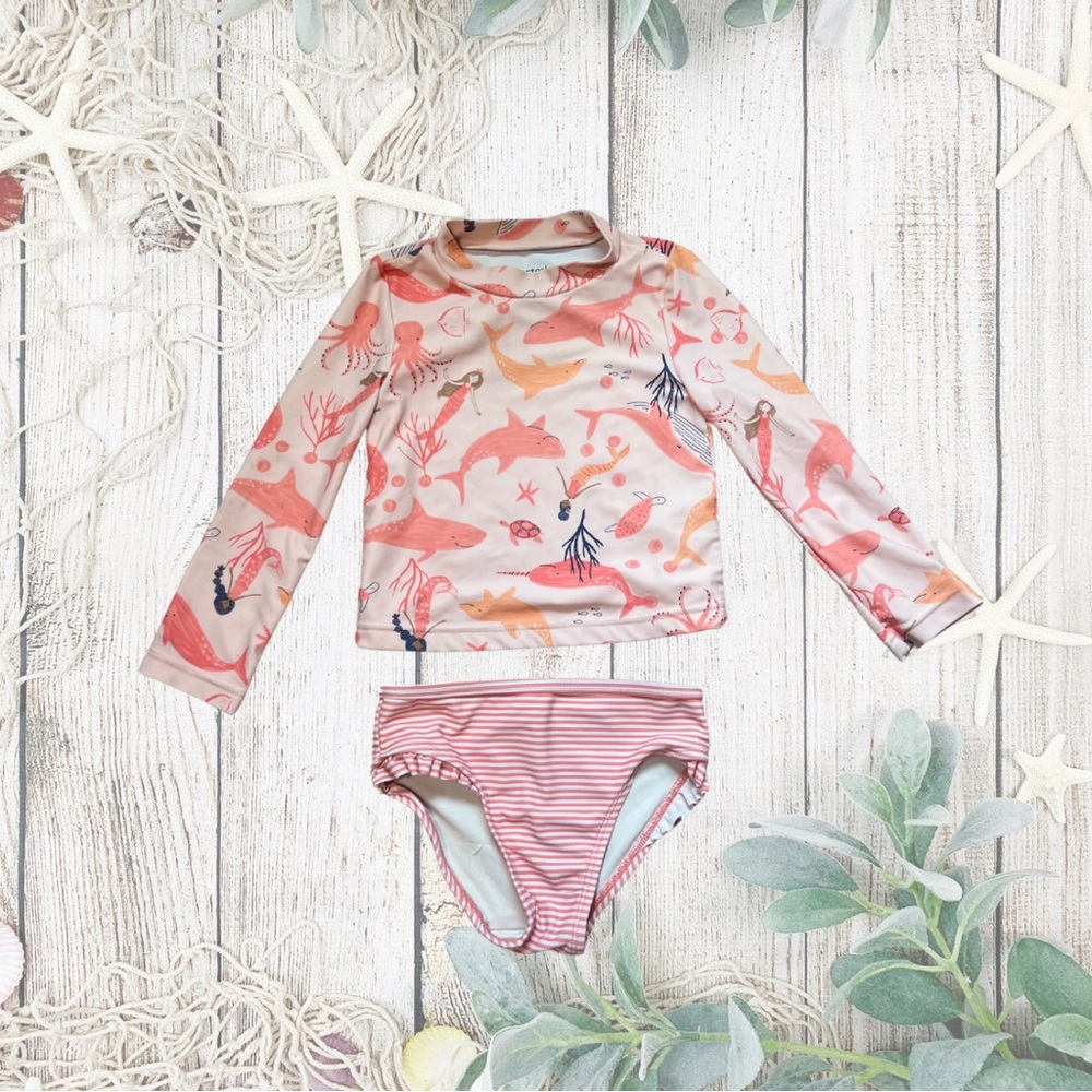 Toddler, 2 piece bathing suit, Carter’s brand. Good condition